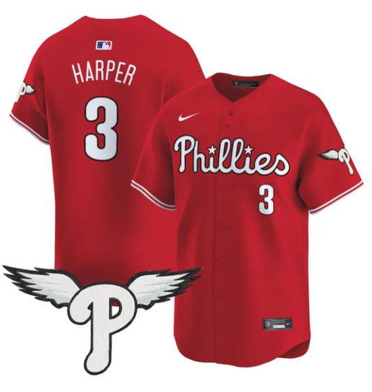 Bryce Harper Jersey #3 Philadelphia Phillies 2025 Vapor Premier Limited Stitched Red