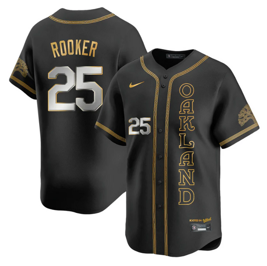 Brent Rooker Jersey #25 Oakland Athletics City Connect Concept Stitched Black Gold