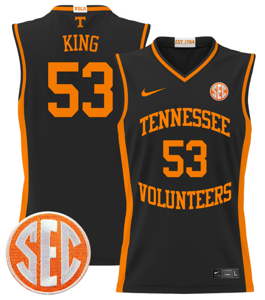 Bernard King Jersey #53 Tennessee Vols 2024 Lightweight Basketball Black