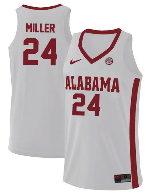 Brandon Miller Jersey Alabama Crimson Tide College Basketball Replica White #24