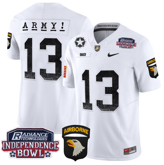 Bryson Daily Jersey #13 Army Black Knights Independence Bowl Patch White