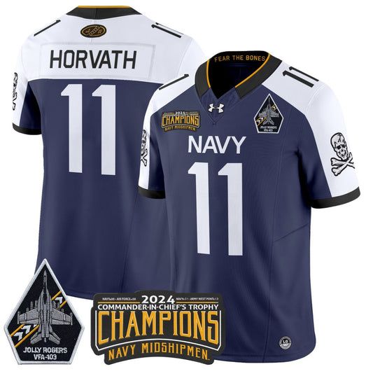 Blake Horvath Jersey 11 Navy Midshipmen Commander-in-chief's Trophy Navy Alternate