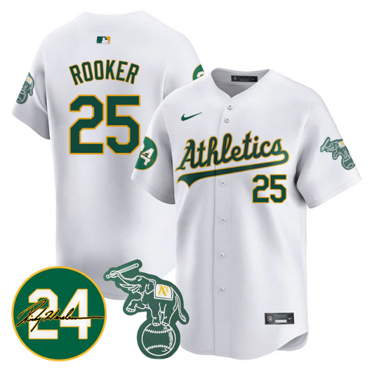Brent Rooker Jersey #25 Oakland Athletics 2025 Rickey Henderson Memorial Stitched White