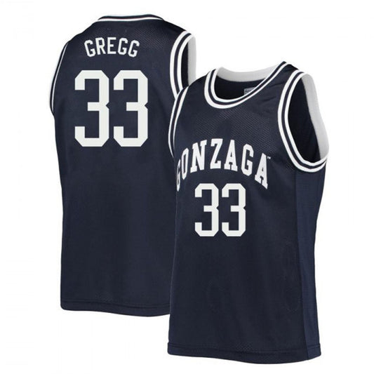Ben Gregg Jersey Gonzaga Bulldogs College Basketball Navy #33