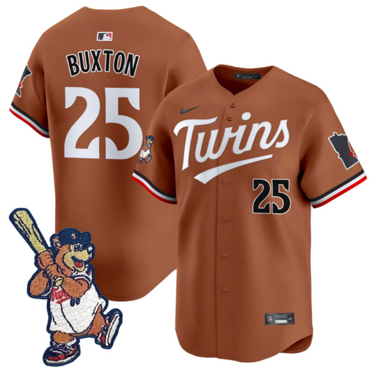 Byron Buxton Jersey #25 Minnesota Twins T.C. Bear Patch Vapor Premier Limited Stitched