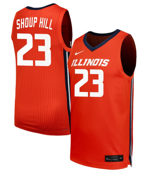 Brynn Shoup Hill Jersey #23 Illinois Fighting Illini NIL Basketball Orange