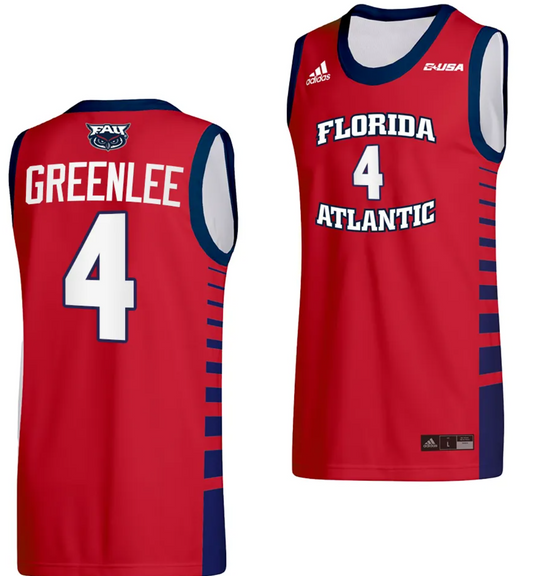 Bryan Greenlee Jersey #4 FAU Owls College Basketball Replica Red