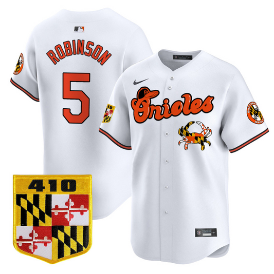 Brooks Robinson Jersey #5 Baltimore Orioles 410 & Chesapeake Crab Patch Limited Stitched White