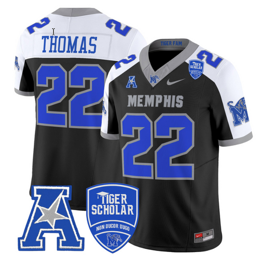 Brandon Thomas Jersey #22 Memphis Tigers 2024 Vapor Stitched Black Alternate