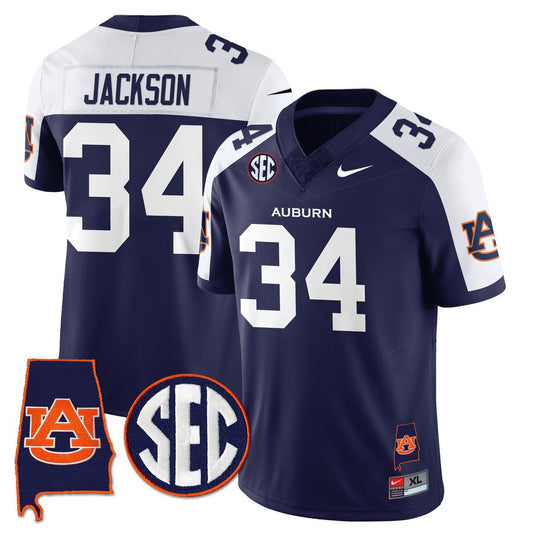 Bo Jackson Jersey #34 Auburn Tigers Alabama Patch Vapor Stitched Navy Alter