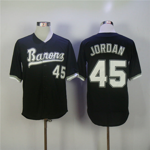 Birmingham Barons #45 Michael Jordan Movie Baseball Jersey Black