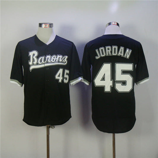 Birmingham Barons #45 Michael Jordan Movie Baseball Jersey Black