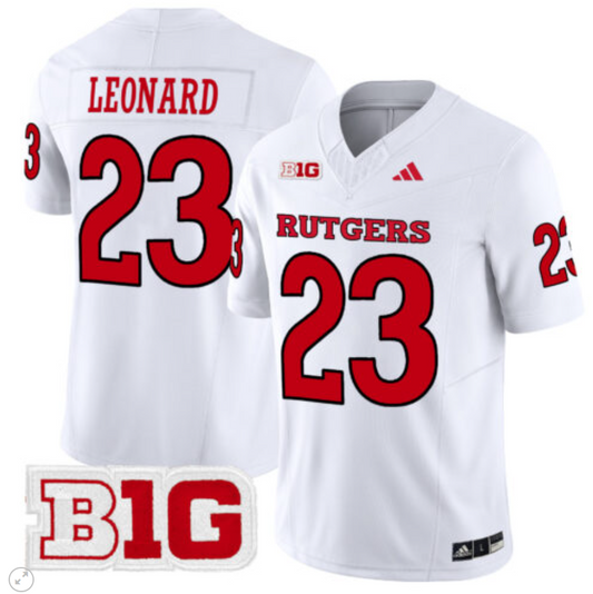 Brian Leonard Jersey #23 Rutgers Scarlet Knights Vapor Limited Football White