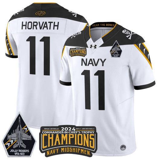 Blake Horvath Jersey 11 Navy Midshipmen Commander-in-chief's Trophy White
