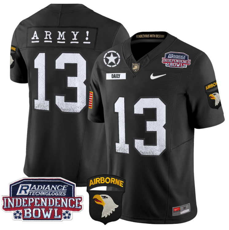 Bryson Daily Jersey #13 Army Black Knights Independence Bowl Patch Black