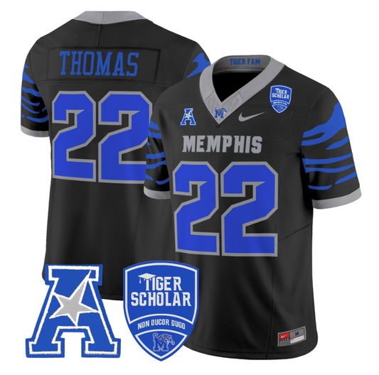 Brandon Thomas Jersey #22 Memphis Tigers 2024 Vapor Limited Stitched Black