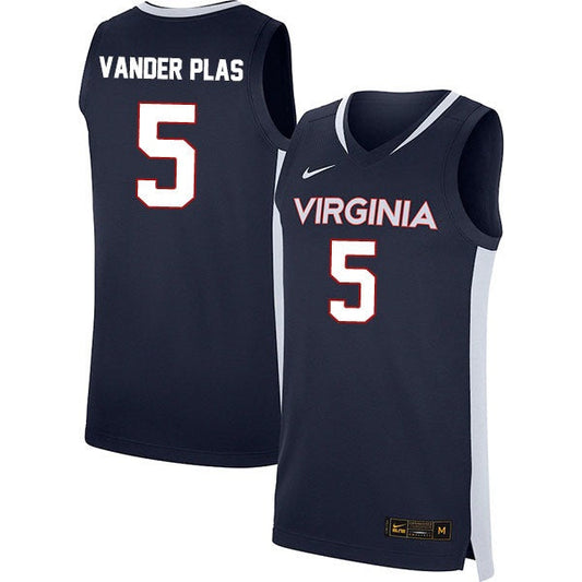 Ben Vander Plas Jersey #5 Virginia Cavaliers College Basketball Stitched Navy