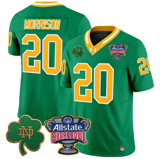 Benjamin Morrison Jersey #20 Notre Dame 2024 Sugar Bowl Patch V2 Throwback