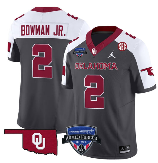Billy Bowman Jr Jersey #2 Oklahoma Sooners 2025 Armed Forces Bowl Patch Special