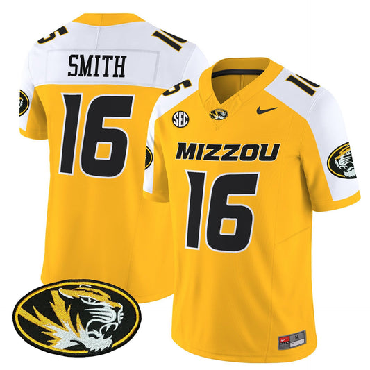 Brad Smith Jersey #16 Missouri Tigers 2025 Vapor Limited Stitched Gold Alter