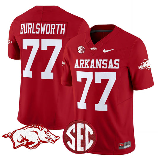 Brandon Burlsworth Jersey #77 Arkansas Razorbacks Limited Stitched Cardinal