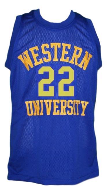 Butch Mcrae Jersey #22 Western University Basketball Blue Chips Movie Blue