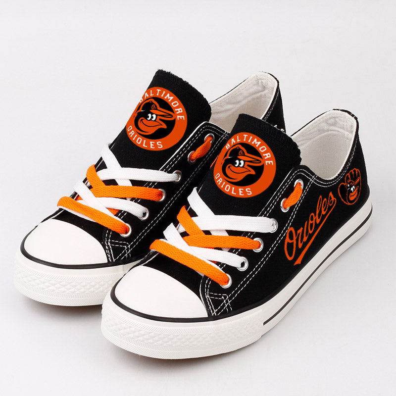 Baltimore Orioles Limited Print MLB Baseball Fans Low Top Canvas Shoes Sport Sneakers