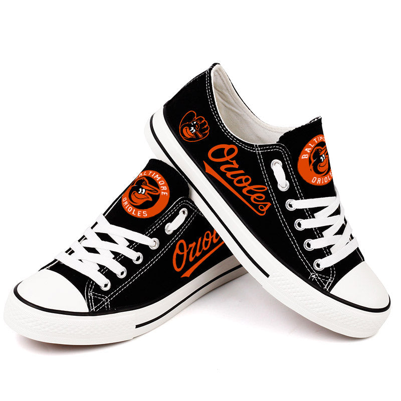Baltimore Orioles Limited Print MLB Baseball Fans Low Top Canvas Shoes Sport Sneakers