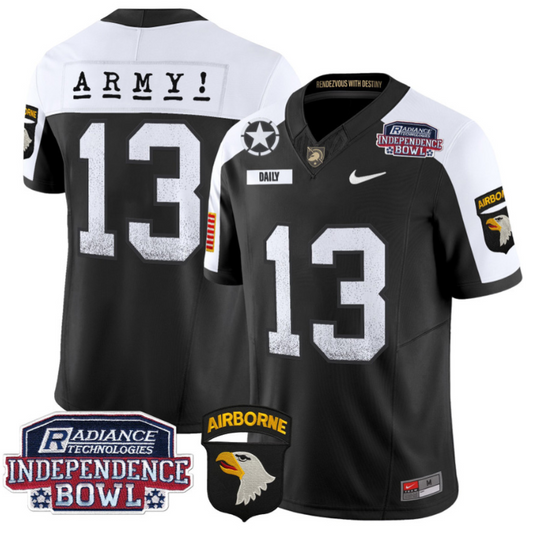 Bryson Daily Jersey #13 Army Black Knights Independence Bowl Patch Black Alternate