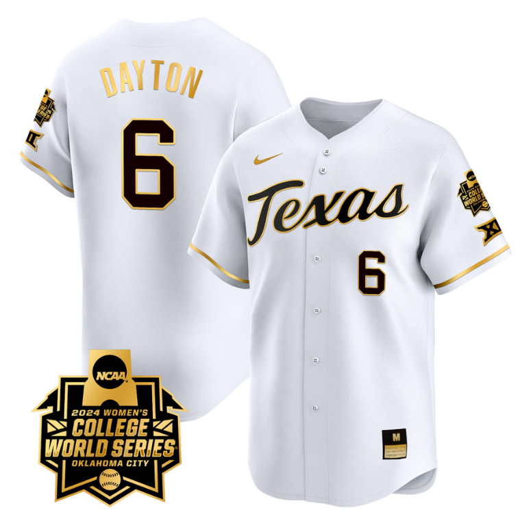 Bella Dayton Jersey #6 Texas AM Aggies 2024 College World Series Patch Vapor Premier Limited NCAA Baseball Stitched White Gold