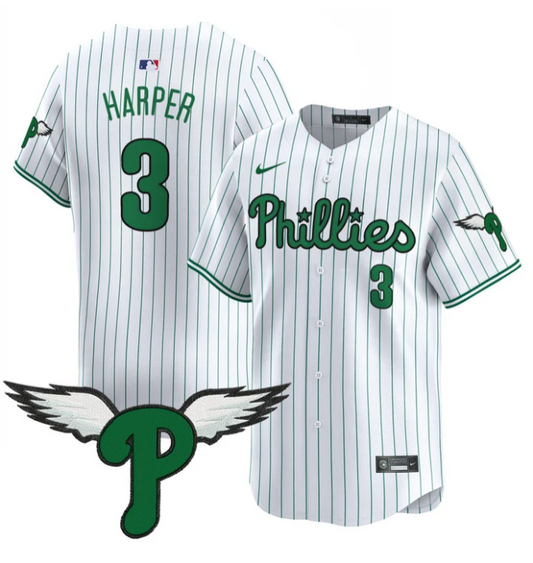Bryce Harper Jersey #3 Philadelphia Phillies 2025 Vapor Premier Limited Stitched Pinstripe