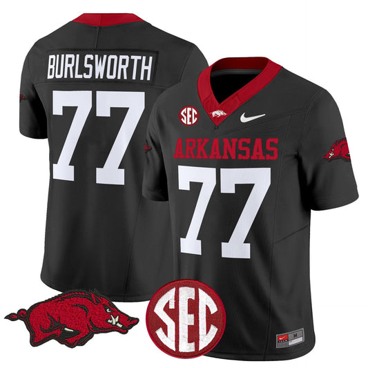 Brandon Burlsworth Jersey #77 Arkansas Razorbacks Limited Stitched Black