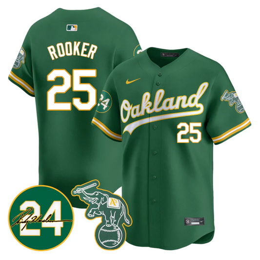 Brent Rooker Jersey #25 Oakland Athletics 2025 Rickey Henderson Memorial Stitched Green
