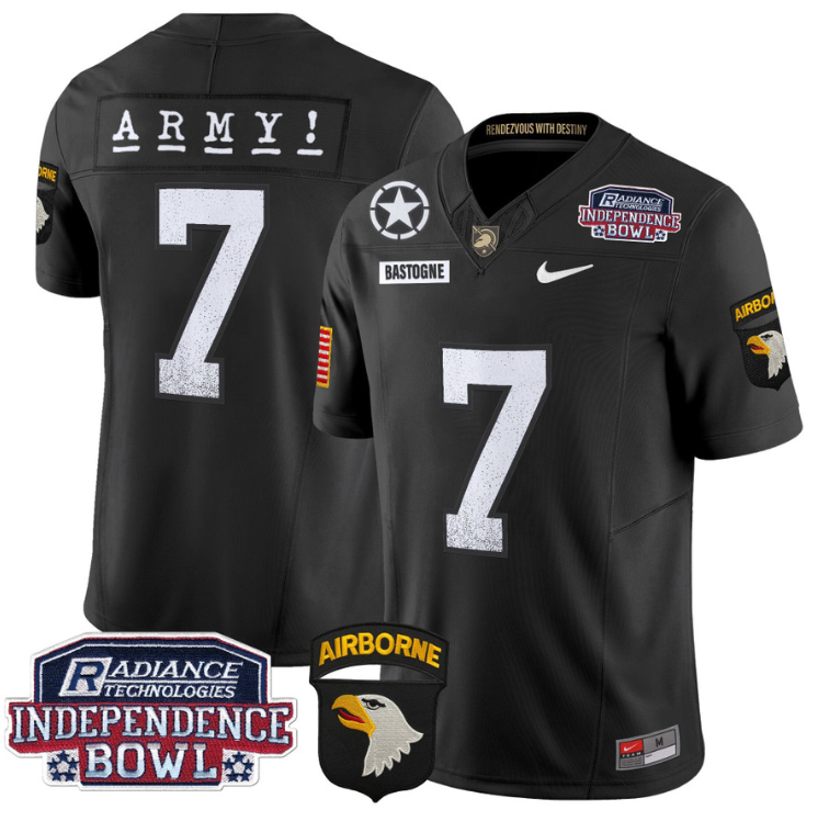 Bastogne Jersey #7 Army Black Knights Independence Bowl Patch Black