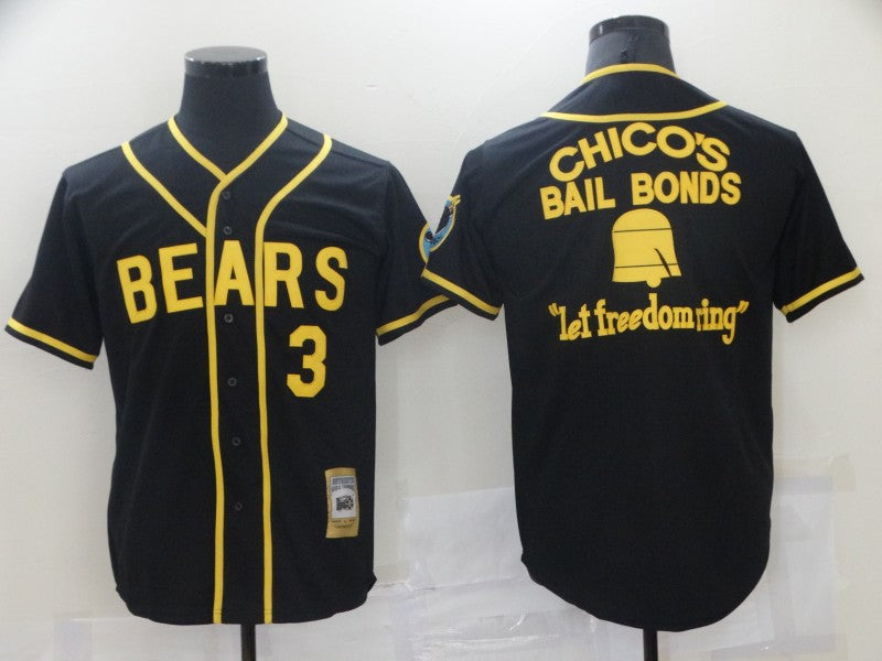 Bad News Bears Jersey Movie 1976 Chico's Bail Bonds 3 Kelly Leak Movie Baseball Jersey