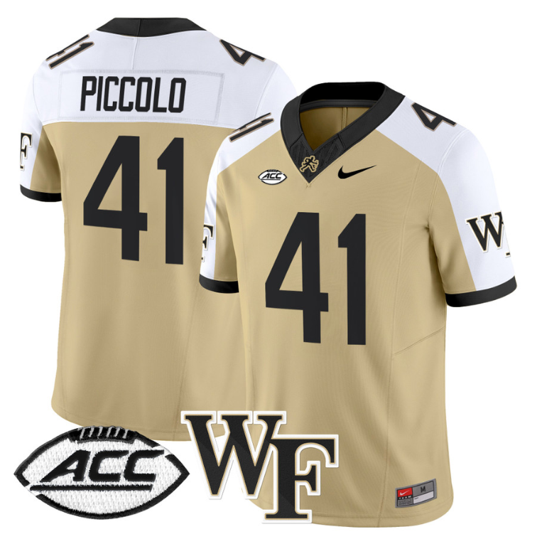 Brian Piccolo Jersey #41 Wake Forest Demon Deacons 2024 Stitched Gold Alternate