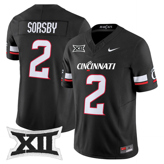 Brendan Sorsby Jersey #2 Cincinnati Bearcats 2025 Vapor Limited Stitched Black