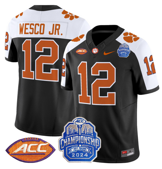 Bryant Wesco Jr Jersey #12 Clemson Tigers 2024 ACC Championship Black Alternate