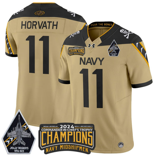 Blake Horvath Jersey 11 Navy Midshipmen Commander-in-chief's Trophy Gold