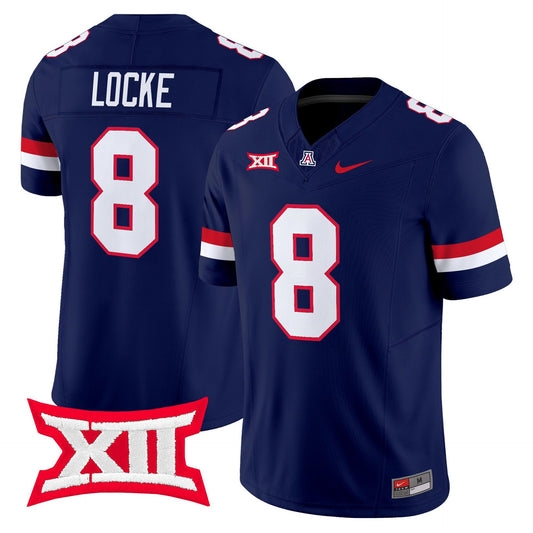 Braedyn Locke Jersey #8 Arizona Wildcats 2025 Vapor Limited Stitched Navy