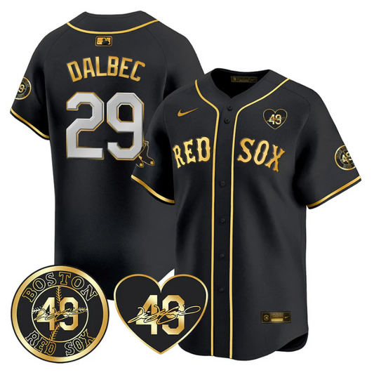 Bobby Dalbec Jersey #29 Boston Red Sox Tim Wakefield Memorial Patch Stitched Black Gold