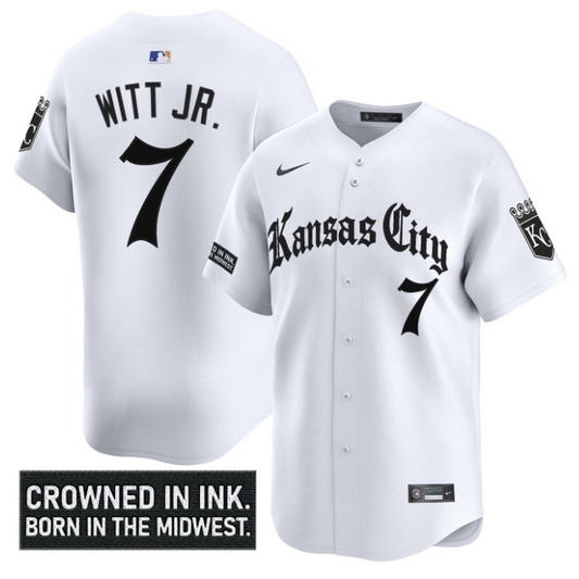 Bobby Witt Jr Jersey #7 Kansas City Royals Gothic Crown Edition Vapor Stitched White