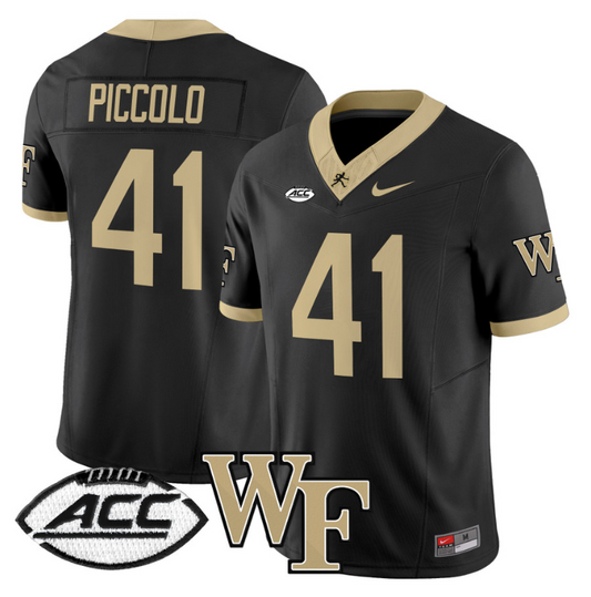 Brian Piccolo Jersey #41 Wake Forest Demon Deacons 2024 Stitched Black