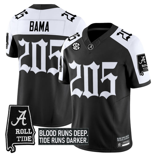 Bama Jersey #205 Alabama Crimson Gothic Bama Blood Edition Stitched Alter