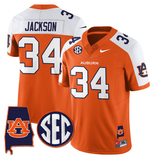 Bo Jackson Jersey #34 Auburn Tigers Alabama Patch Vapor Stitched Orange Alter