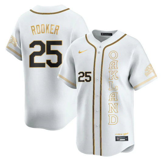 Brent Rooker Jersey #25 Oakland Athletics City Connect Concept Stitched White Gold