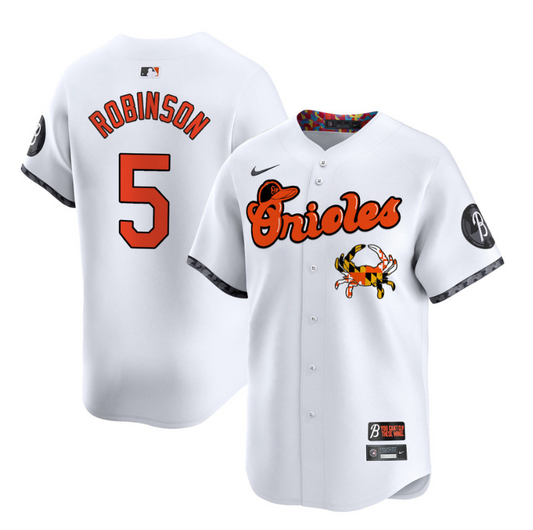 Brooks Robinson Jersey #5 Baltimore Orioles Maryland Blue Crab Vapor Stitched White