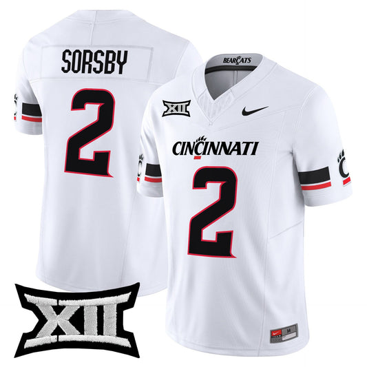 Brendan Sorsby Jersey #2 Cincinnati Bearcats 2025 Vapor Limited Stitched White