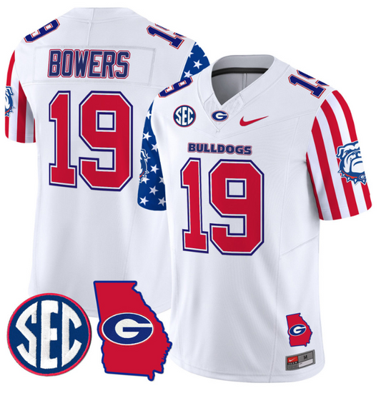 Brock Bowers Jersey #19 Georgia Bulldogs American Style Vapor Limited Football Stitched White