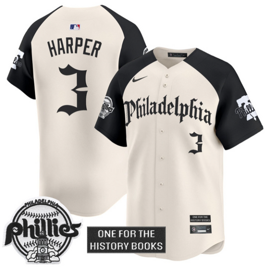 Bryce Harper Jersey #3 Phillies Retro Newspaper Edition Vapor Premier Limited Stitched Alternate